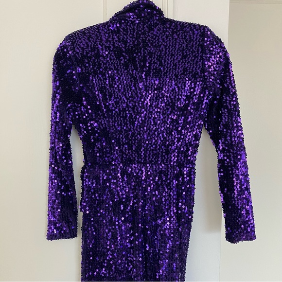 Zara Purple Sequin Blazer Dress - Picture 6 of 16